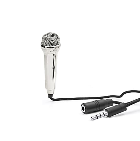 Kikkerland Design Mini Karaoke Microphone For Smartphones, Silver, US133