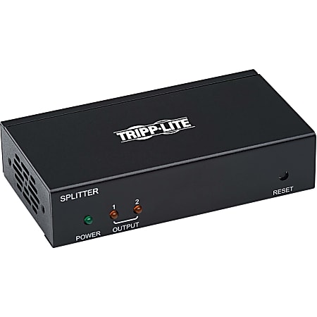 Tripp Lite HDMI Over Cat6 Extender Splitter w/ PoC 2-Port 4K@60Hz 4:4:4, HDR, TAA - 2 Output Device - 125 ft Range - 2 x Network (RJ-45) - 1 x HDMI In - 4K - 3840 x 2160 - Twisted Pair - Category 6 - Rack-mountable - TAA Compliant