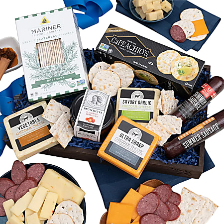 Deluxe Charcuterie Meat & Cheese Gift Basket