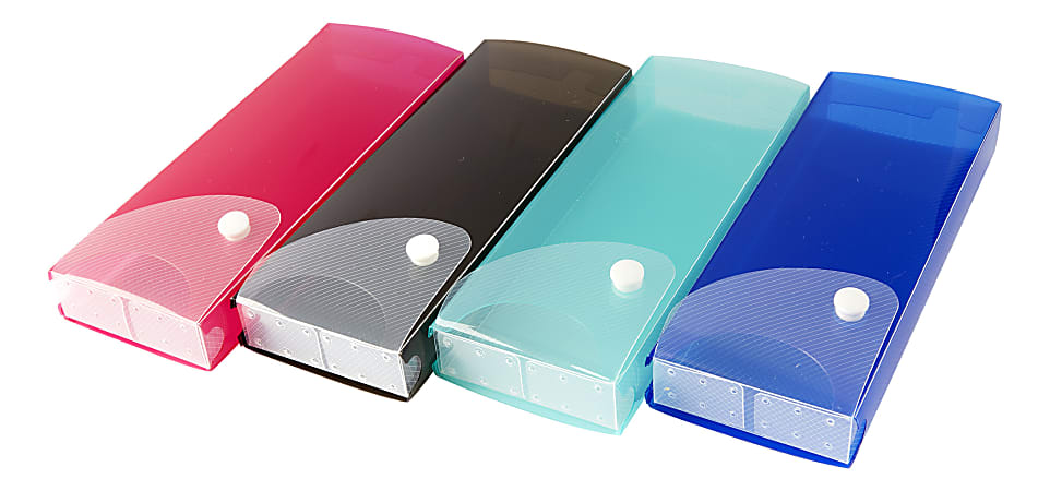Textured Pencil Box Assorted Colors Office Depot