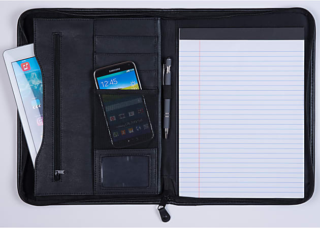 Custom Multi Functional Tech Padfolio 13.5 x 10 Black - Office Depot