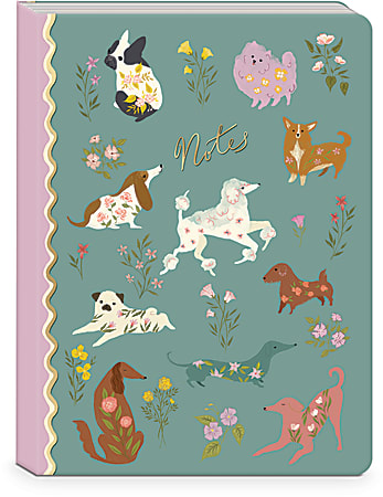 Punch Studio Softcover Journal, 6&rdquo; x 8-1/4&rdquo;, Legal Rule, 208 Pages, Flower Pet Dogs