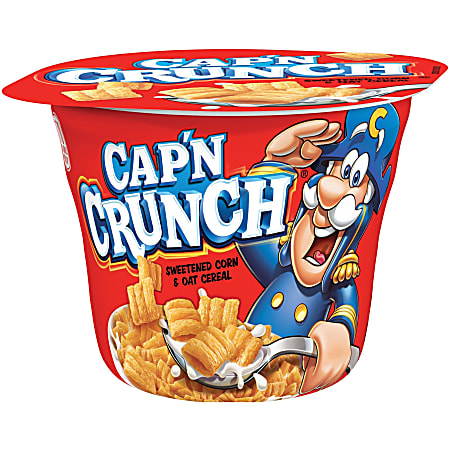 Quaker Oats Cap'N Crunch Corn/Oat Cereal Bowl - Corn, Oat - Bowl - 1.51 oz - 12 / Carton Quaker Oats Cap'N Crunch Corn/Oat Cereal Bowl - Corn, Oat - Bowl - 1.51 oz - 12 / Carton