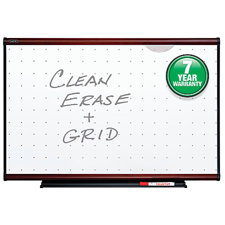 Quartet® Prestige™ Total Erase® Dry-Erase Whiteboard, 52 1/2" x 76 5/8", Wood Frame With Mahogany Finish