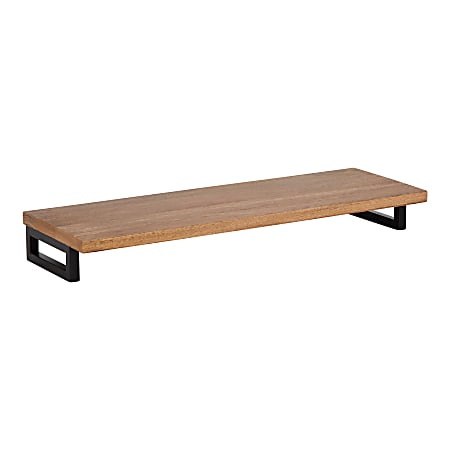 Kate and Laurel Lankford Wood Shelf, 3”H x 24”W x 8”D, Natural/Black