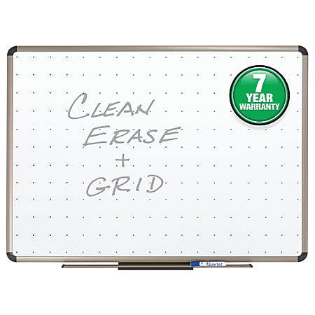 Quartet® Prestige™ Euro Total Erase® Dry-Erase Whiteboard, 18" x 24", Metal Frame With Titanium Finish