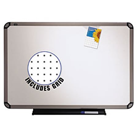 Quartet® Prestige™ Euro Total Erase® Dry-Erase Whiteboard, 36" x 48", Metal Frame With Titanium Finish