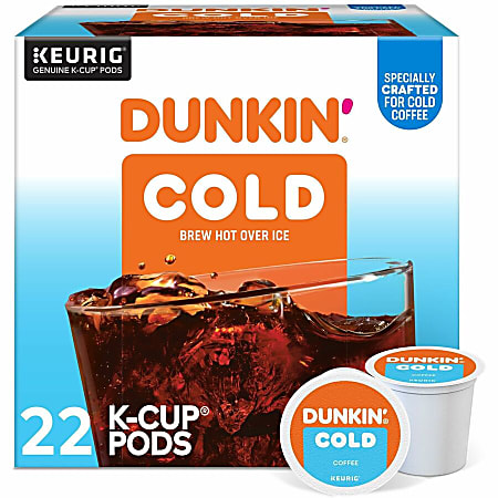Dunkin' Brew K-Cup, Pod Over Ice, Keurig Single Serve K-Cup Pods, 22 Count - Smooth - K-Cup, Pod - Roasted, Arabica - Kosher - 22 / Pack