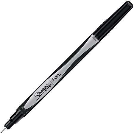Sanford® Sharpie Pens, Box Of 36, Fine Point, Black Barrel, Black Ink