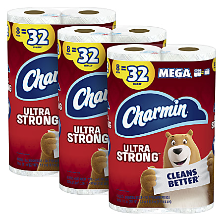 Charmin Ultra Strong Mega Roll 2-Ply Toilet Paper, 264 Sheets Per Roll, 8 Rolls Per Pack, Carton Of 3 Packs