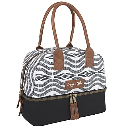 Trailmaker EMMA & CHLOE Double Section Lunch Bag, Black
