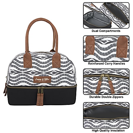 Trailmaker EMMA CHLOE Double Section Lunch Bag Black Office Depot