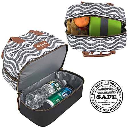 Trailmaker EMMA CHLOE Double Section Lunch Bag Black Office Depot