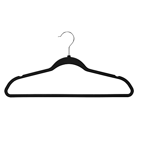 Honey Can Do Rubber Space-Saving Hangers, Black, Pack Of 50