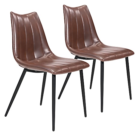 Zuo® Modern Norwich Dining Chairs, Brown/Black, Set Of