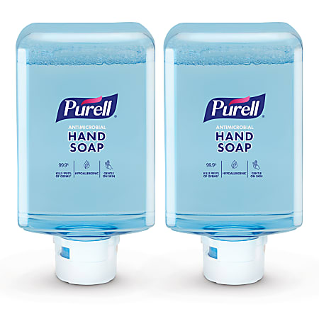 PURELL Antimicrobial Foaming Hand Soap Refills, Light Plum, 1200 mL, Clear, Case Of 2 Refills