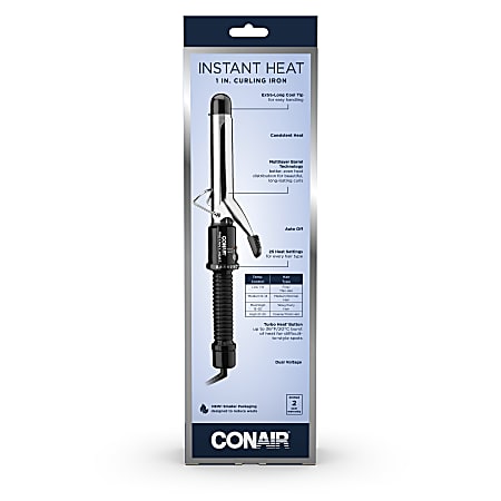 Conair Instant Heat Curling Iron, 1”, Black