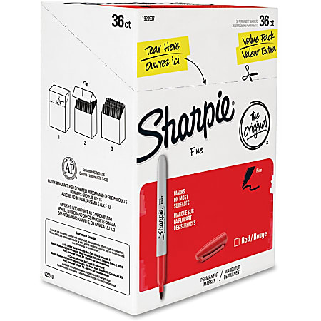 Sharpie Fine Point Permanent Marker | Red Ink, 12 Pack | Fine Tip For Precise Writing On Paper, Plastic, Metal