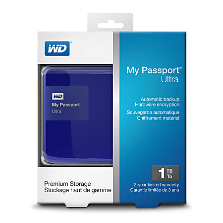 WD My Passport Ultra 1TB Portable External Hard Drive USB 3.02.0