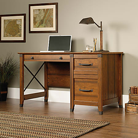 Sauder Carson Forge 54 W Computer Desk Washington Cherry Office Depot