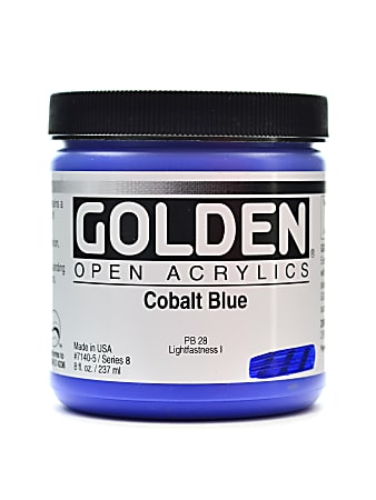 Golden OPEN Acrylic Paint, 8 Oz Jar, Cobalt Blue