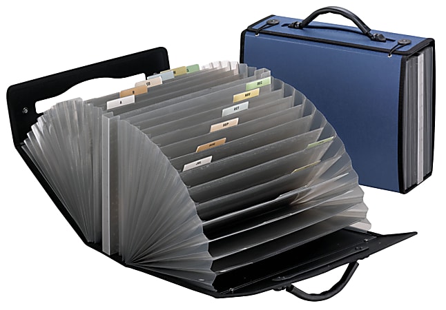 Pendaflex Pocket Folder, 26 Pockets, 8-1/2" x 11", Navy