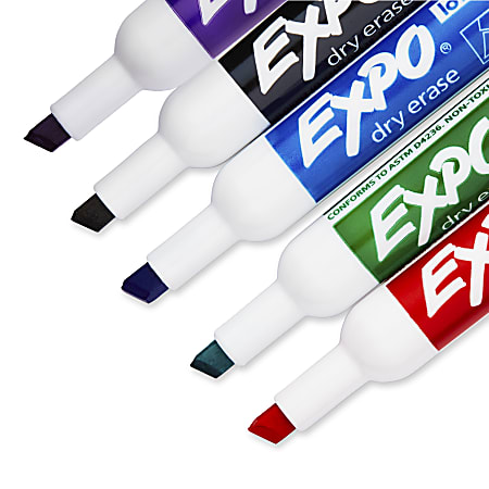 EXPO Low Odor Dry Erase Markers Fine Point Assorted Colors Pack Of 36 -  Office Depot