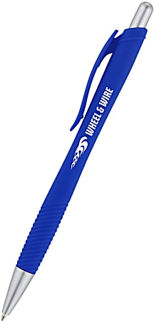 Customized Promotional Dallas Softex Pen, Black Ink, Retractable Action