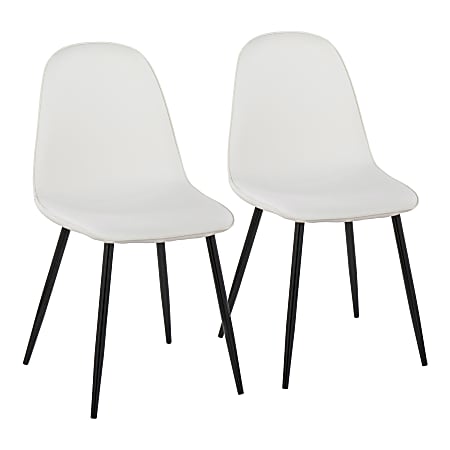 LumiSource Pebble Contemporary Dining Chairs, White/Black, Set Of 2 Chairs