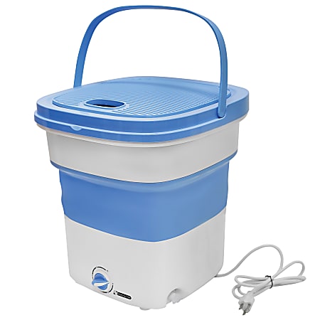 Pure Clean Foldable Mini Washing Machine, Blue/White