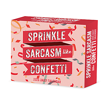 2026 Willow Creek Press Page-A-Day Daily Desk Calendar, 6-1/4" x 5-1/2", Sprinkle Sarcasm Like Confetti, January To December, 54420