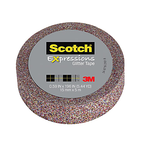 Scotch® Expressions Glitter Tape, 0.59" x 196", Multicolor