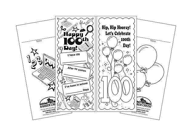 Barker Creek Bookmark Duets, 100th Day, Pack Of 60