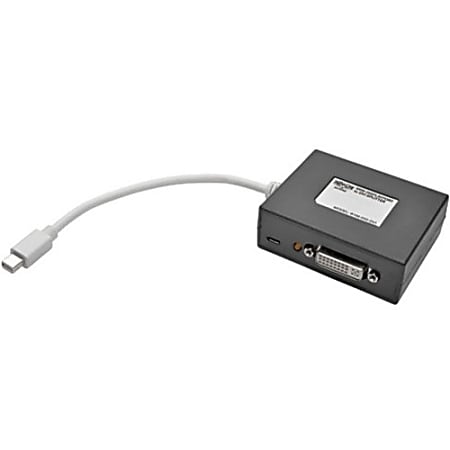 Tripp Lite 2-Port Mini DisplayPort to DVI Video Splitter 1080p 1920 x 1080 60Hz - DVI/Mini DisplayPort Video Cable for Monitor, Projector, TV, Splitter, Video Device - First End: 1 x Mini DisplayPort Male Video - Second End: 2 x DVI-I (Dual-Link) Female