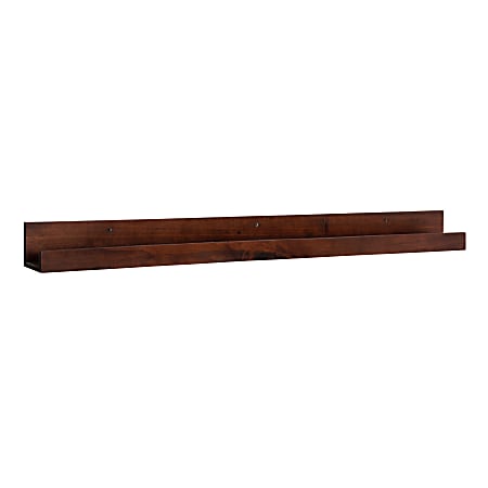 Kate and Laurel Levie Wooden Picture Ledge Wall Shelf, 3-1/2”H x 42”W x 3-1/2”D, Walnut Brown