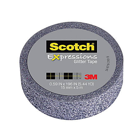 Scotch® Expressions Glitter Tape, 0.59" x 196", Platinum
