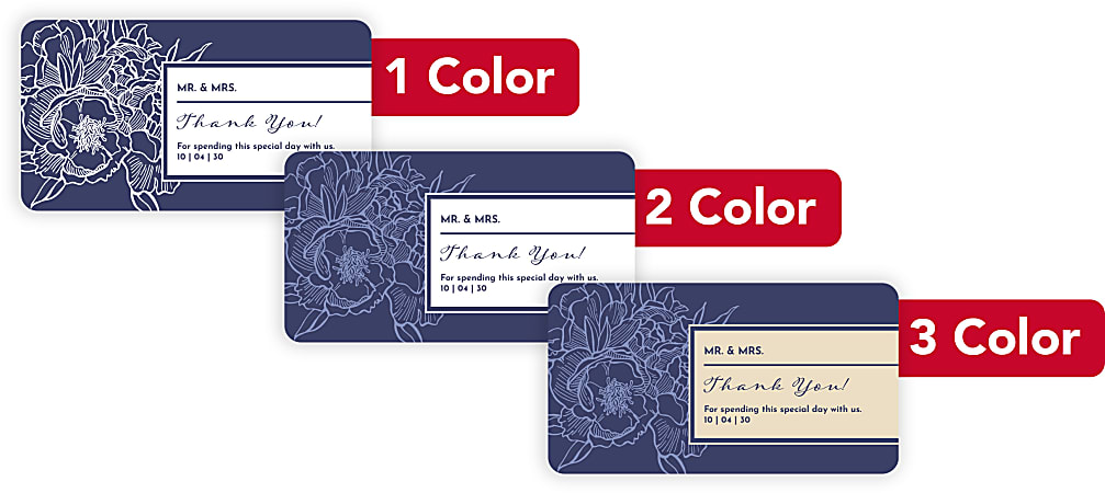 Custom 1, 2 Or 3 Color Printed Labels/Stickers, Rectangle, 1-1/2" x 2-3/4", Box Of 250