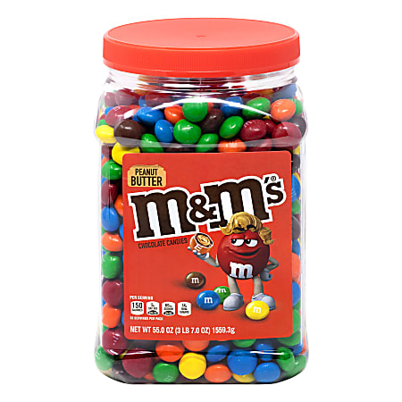 M&M's Peanut Butter Milk Chocolate Candy Jar, 55 Oz