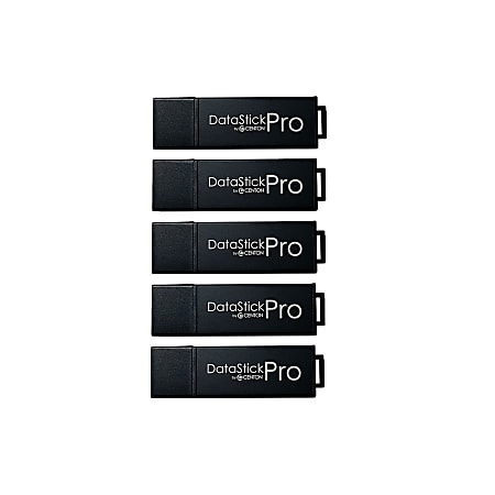 Centon DataStick Pro USB Flash Drives, USB 3.0, 64GB, Black, Pack Of 5, S1-U3P6-64G-5B