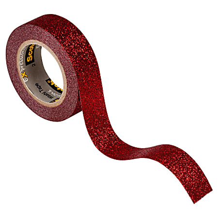 Scotch Expressions Glitter Tape 0.59 x 196 Red - Office Depot