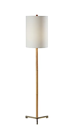 Adesso® Maddox Floor Lamp, 62-1/2"H, White/Natural