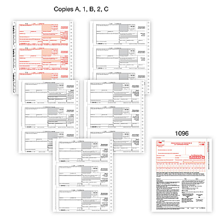 Office Depot Brand 1099 NEC Continuous Tax Forms 5 Part 3 Up 9 x 11