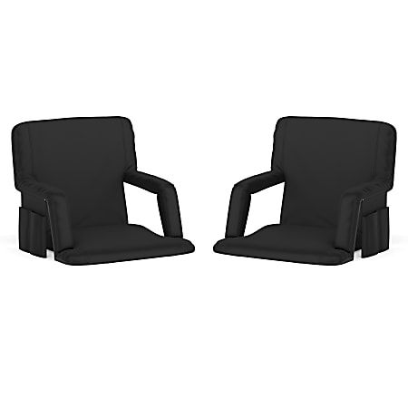 Flash Furniture Stadium Chairs Black Pack Of 2 Chairs Office Depot