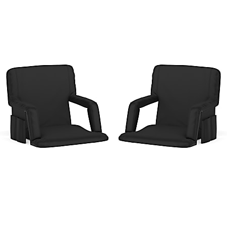 Flash Furniture Stadium Chairs, Black, Pack Of 2 Chairs