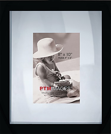 PTM Images Photo Frame, Double Glass, 8"H x 10"W, Black