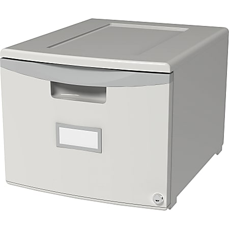 Storex 18" Stackable File Drawer - 1 Drawer(s) - 12.8" Height x 14.8" Width18.3" Length - Gray - Polypropylene - 1Each