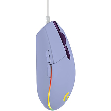 Logitech G203 Gaming Mouse Cable Lilac USB 8000 dpi 6 Buttons - Office Depot