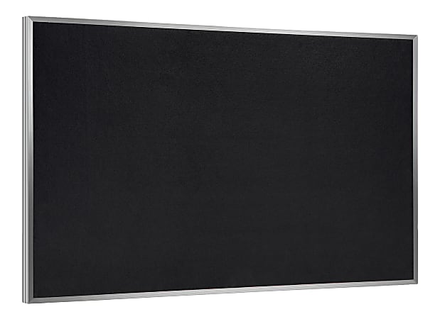 Ghent® Rubber Bulletin Board, 48 1/2" x 120 1/2", 90% Recycled,  Black Aluminum Frame
