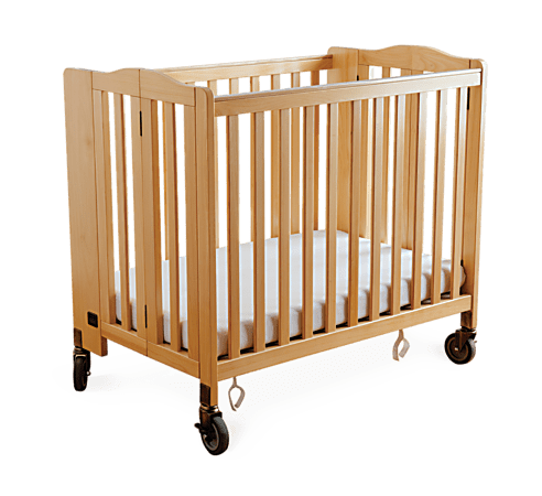 Simmons® Kids FSC Certified Foldaway Wooden Crib, 40"H x 26"W x 37"D, Natural