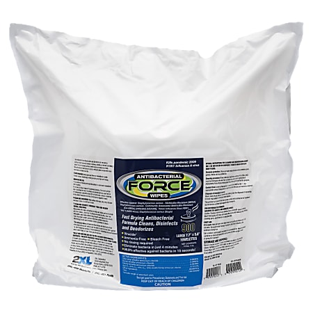 2XL Force Antibacterial Wipes Refill, 6" x 8",